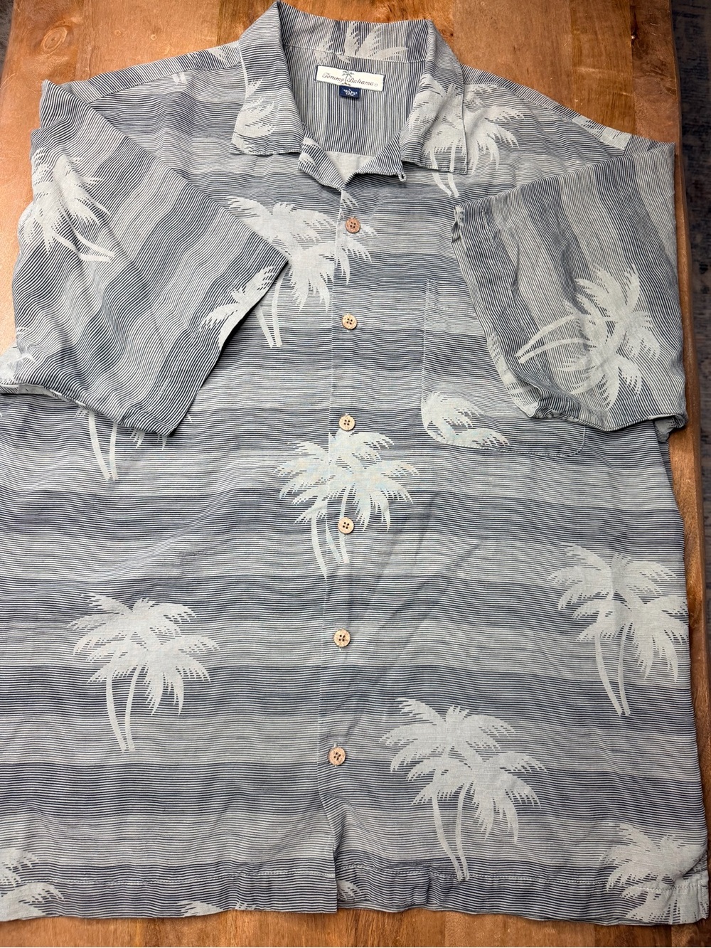 Tommy Bahama Men's Green Palm-Print Short Sleeve Camp Shirt